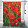 Remembrance Day Poppy Print Shower Curtain