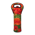 Remembrance Day Poppy Print Single Neoprene Wine Tote