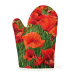 Remembrance Day Poppy Print Single Oven Mitt