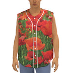Remembrance Day Poppy Print Sleeveless Baseball Jersey