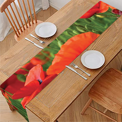 Remembrance Day Poppy Print Table Runner