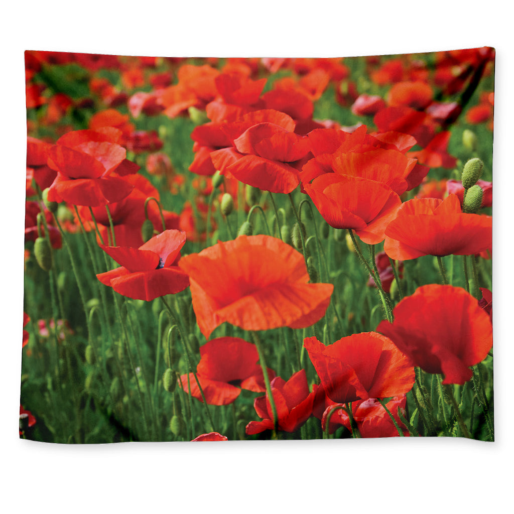 Remembrance Day Poppy Print Tapestry