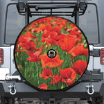 Remembrance Day Poppy Print Tire Cover With Camera Hole