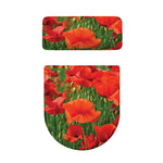 Remembrance Day Poppy Print Toilet Lid And Tank Cover Set