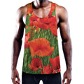 Remembrance Day Poppy Print Men's Workout Tank Top