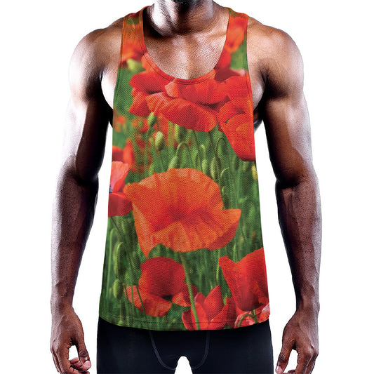 Remembrance Day Poppy Print Training Tank Top