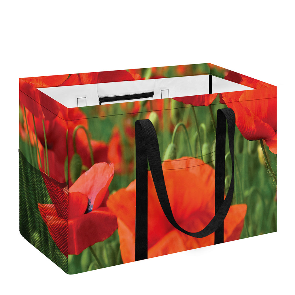 Remembrance Day Poppy Print Utility Tote Bag