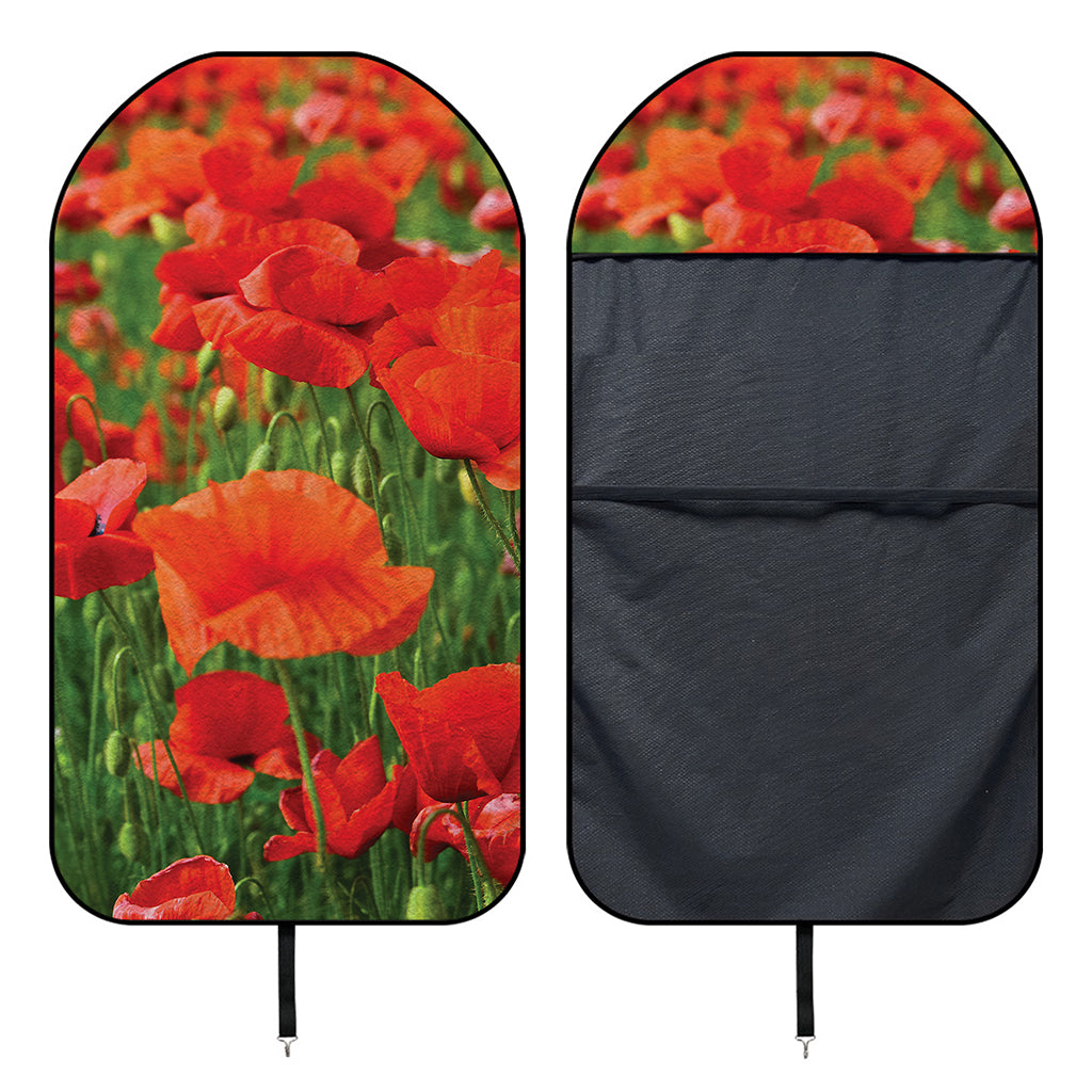 Remembrance Day Poppy Print Waterproof Car Seat Cover