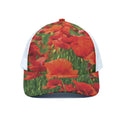 Remembrance Day Poppy Print White Mesh Trucker Hat