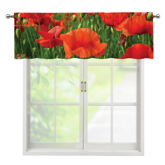 Remembrance Day Poppy Print Window Valance