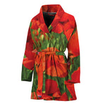 Remembrance Day Poppy Print Women's Bathrobe