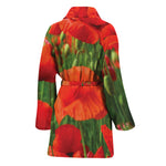 Remembrance Day Poppy Print Women's Bathrobe