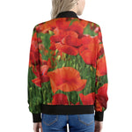 Remembrance Day Poppy Print Women's Bomber Jacket