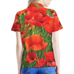 Remembrance Day Poppy Print Women's Polo Shirt