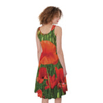Remembrance Day Poppy Print Women's Sleeveless Dress