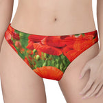 Remembrance Day Poppy Print Women's Thong