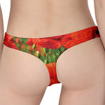 Remembrance Day Poppy Print Women's Thong