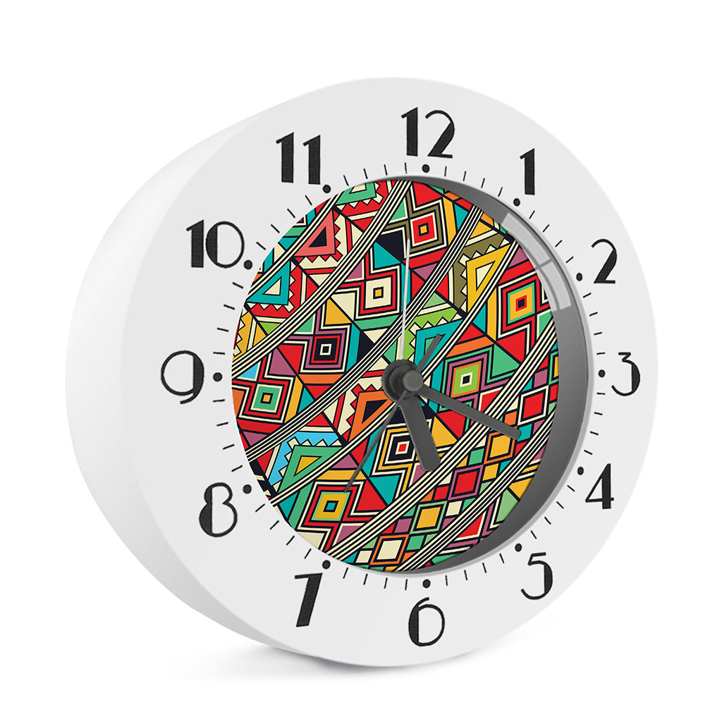 Retro African Ethnic Tribal Print Alarm Clock