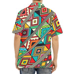 Retro African Ethnic Tribal Print Aloha Shirt