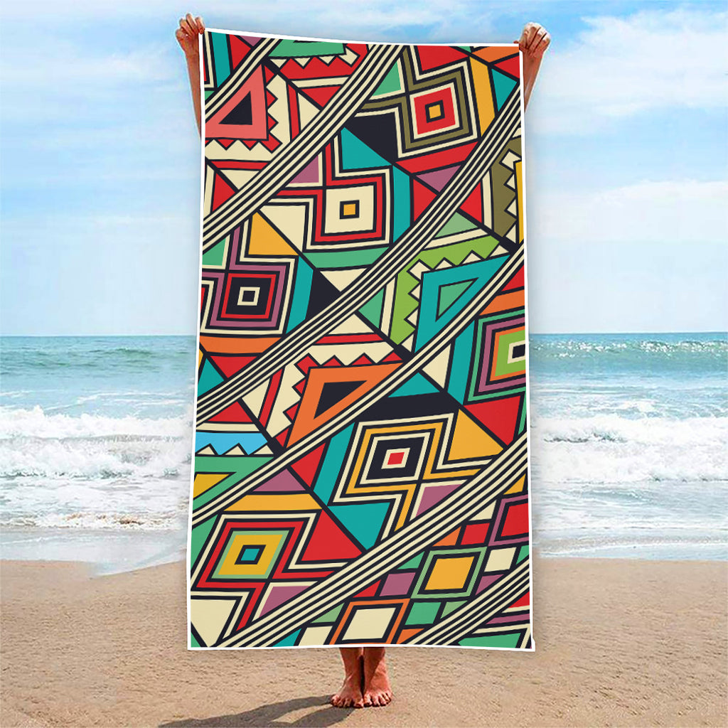 Retro African Ethnic Tribal Print Beach Towel