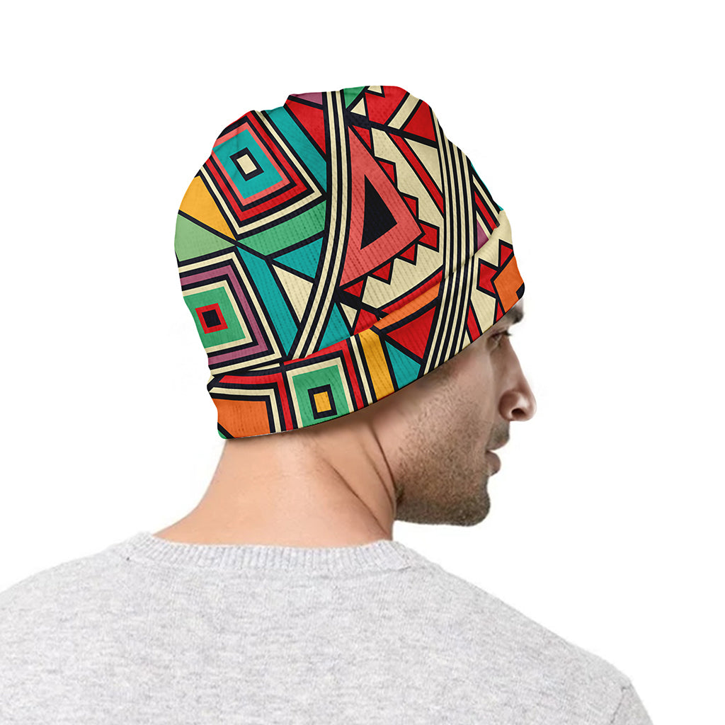 Retro African Ethnic Tribal Print Beanie