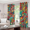 Retro African Ethnic Tribal Print Blackout Grommet Curtains