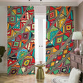 Retro African Ethnic Tribal Print Dimout Pencil Pleat Curtains