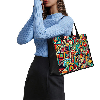 Retro African Ethnic Tribal Print Canvas Tote Bag