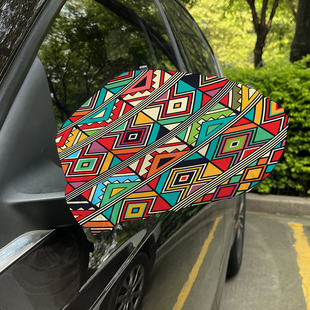 Retro African Ethnic Tribal Print Car Side Mirror Covers