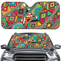 Retro African Ethnic Tribal Print Car Windshield Sun Shade