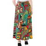 Retro African Ethnic Tribal Print Chiffon Maxi Skirt