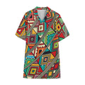 Retro African Ethnic Tribal Print Cotton Hawaiian Shirt