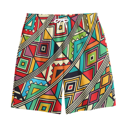 Retro African Ethnic Tribal Print Cotton Shorts