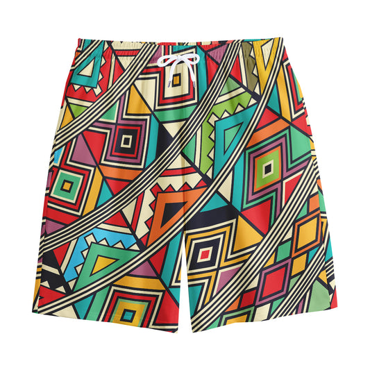Retro African Ethnic Tribal Print Cotton Shorts