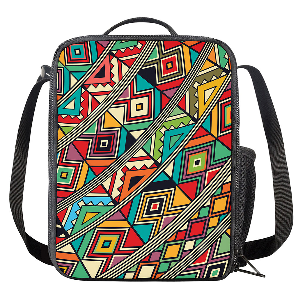 Retro African Ethnic Tribal Print Crossbody Lunch Bag