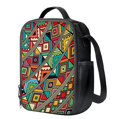 Retro African Ethnic Tribal Print Crossbody Lunch Bag