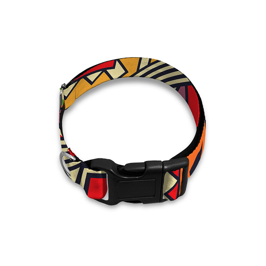 Retro African Ethnic Tribal Print Dog Collar