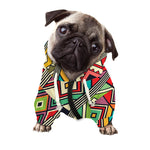 Retro African Ethnic Tribal Print Dog Zip Up Hoodie