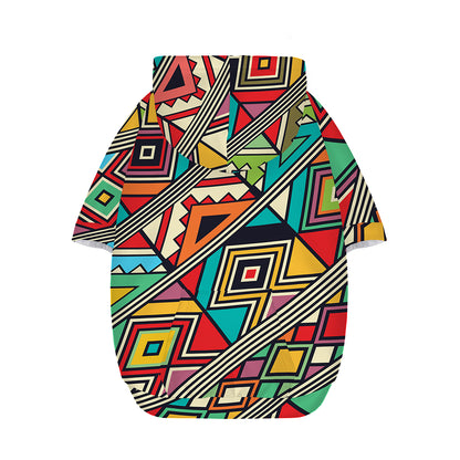 Retro African Ethnic Tribal Print Dog Zip Up Hoodie