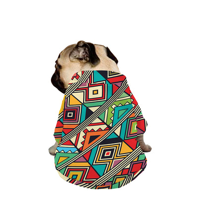 Retro African Ethnic Tribal Print Dog Zip Up Jacket