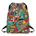 Retro African Ethnic Tribal Print Drawstring Backpack