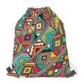 Retro African Ethnic Tribal Print Drawstring Bag