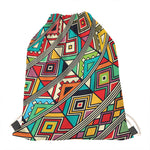 Retro African Ethnic Tribal Print Drawstring Bag