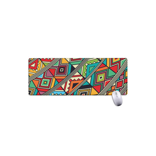 Retro African Ethnic Tribal Print Extended Mouse Pad