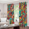 Retro African Ethnic Tribal Print Extra Wide Grommet Curtains