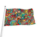 Retro African Ethnic Tribal Print Flag
