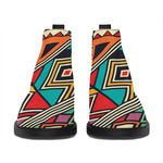 Retro African Ethnic Tribal Print Flat Ankle Boots