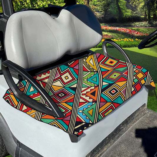 Retro African Ethnic Tribal Print Golf Cart Seat Cover