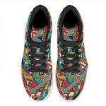 Retro African Ethnic Tribal Print High Top Leather Sneakers