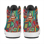 Retro African Ethnic Tribal Print High Top Leather Sneakers